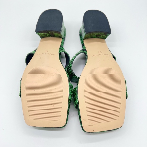 Marc Fisher Yori Snake Block Heel Sandals in Green/Black - Picture 4 of 4